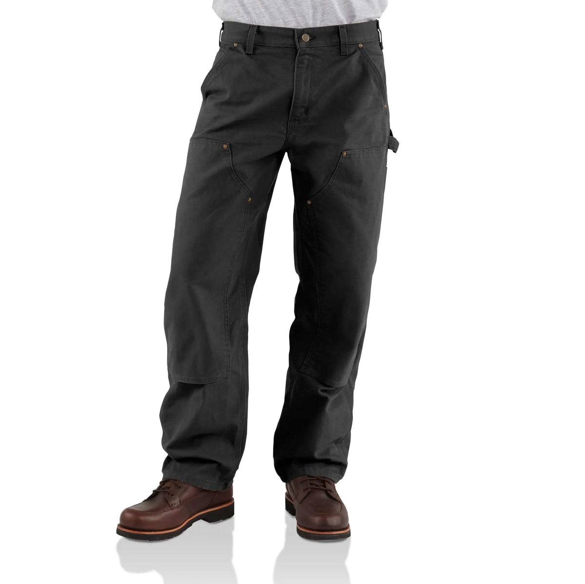 Loose Straight Washed Duck Double-Front Dungaree