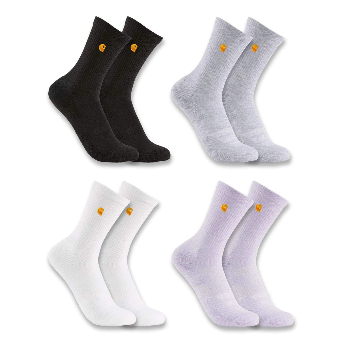 Kids' Midweight Embroidered Crew Sock 4-Pack (Youth)
