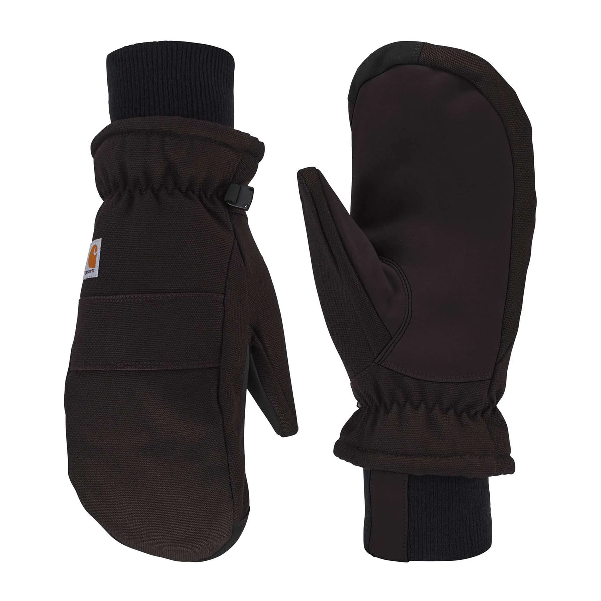Women's Insulated Duck Synthetic Leather Knit Cuff Mitt